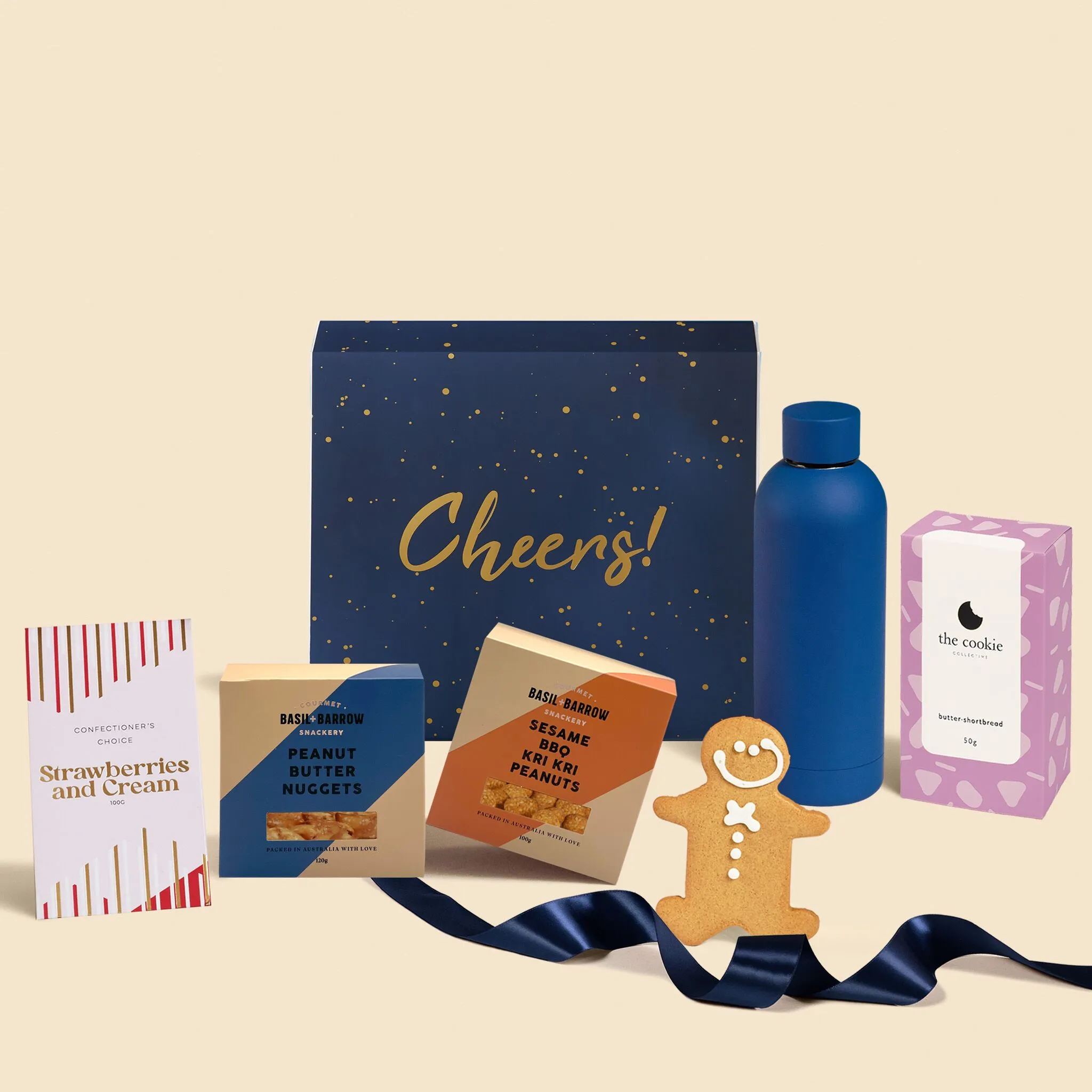 Hampers With Bite gift hamper featuring snacks, drinks and celebration gifts